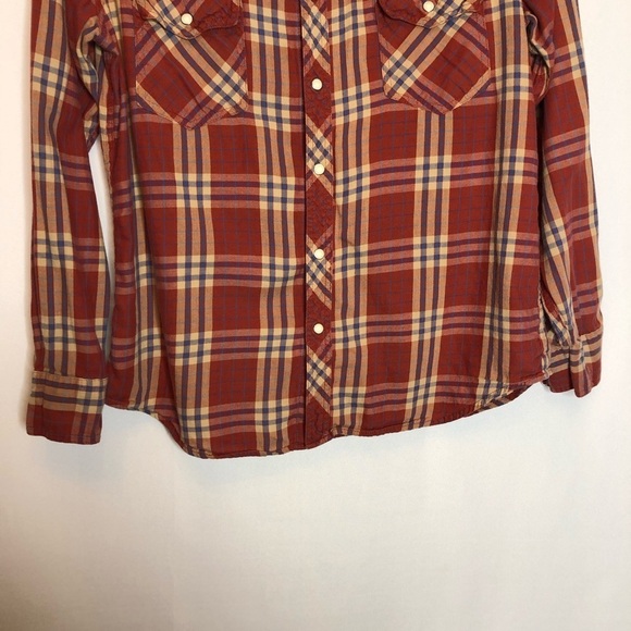Fossil 54 Red Plaid Vintage Fit Button Down Shirt - Picture 3 of 7